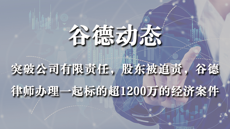 突破公司有限责任，股东被追责，谷德法律团队办理一起标的超1200万的大额经济案件